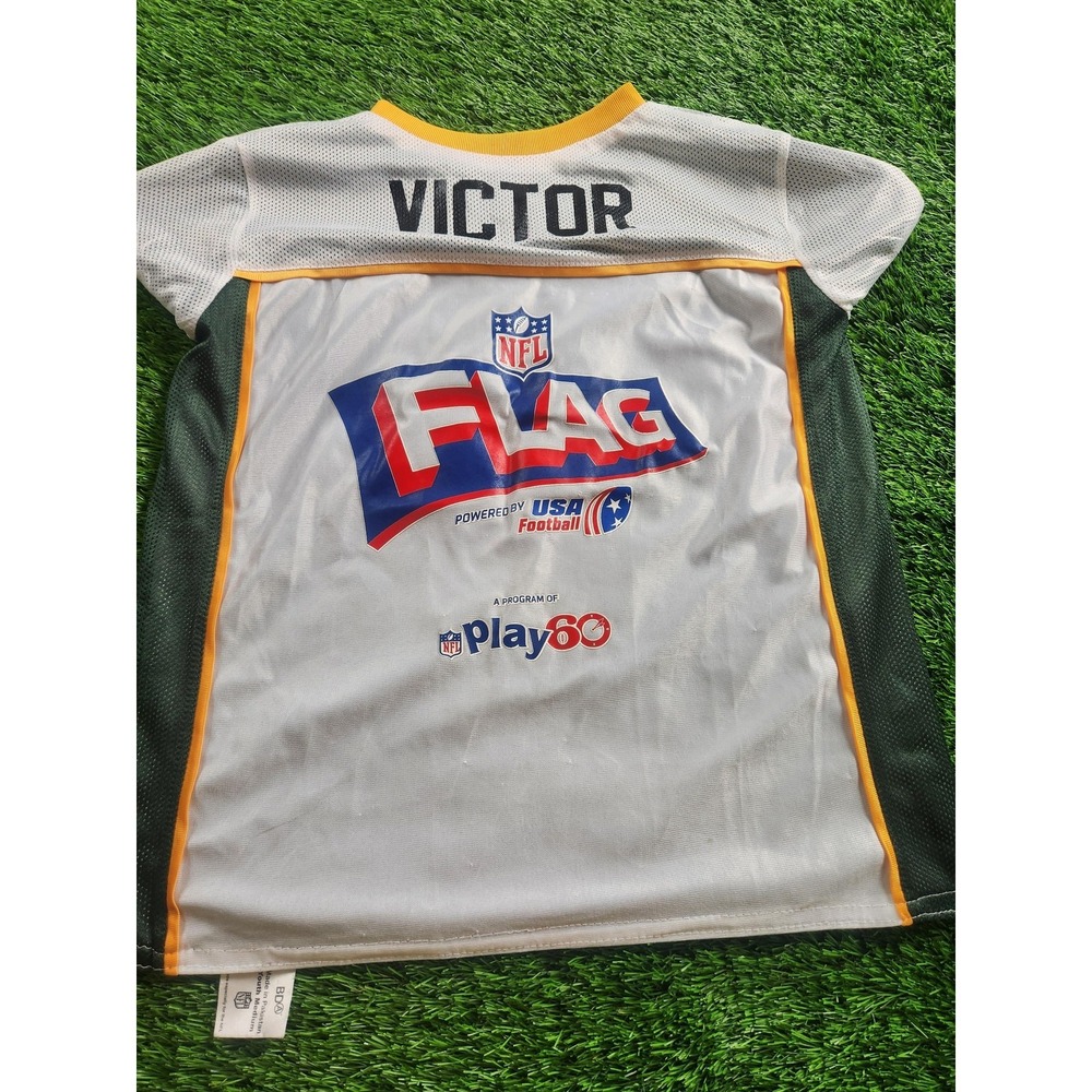 Green Bay Packers Jersey Boys Medium White NFL Football BDA NFL Flag Play60 - Picture 3 of 6